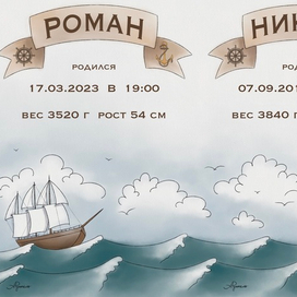 Иллюстрация метрики для двойни "Моряки"