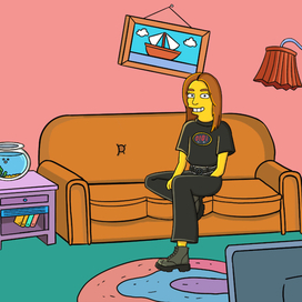 Portrait in the style of the Simpsons