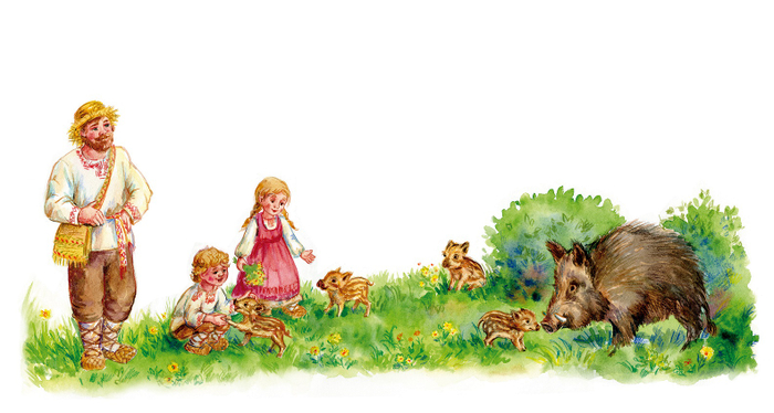 Встреча. Разворот для сказки "Парнокопытная ложка"