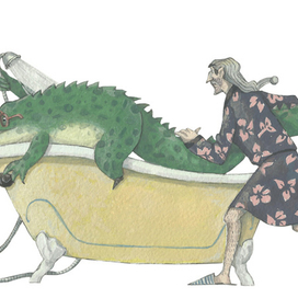 Иллюстрация к сказке Джанни Родари "Все началось с крокодила"