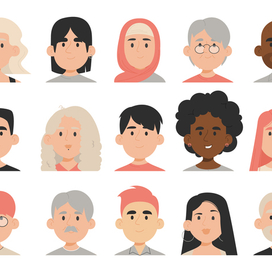 Сет векторных портретов