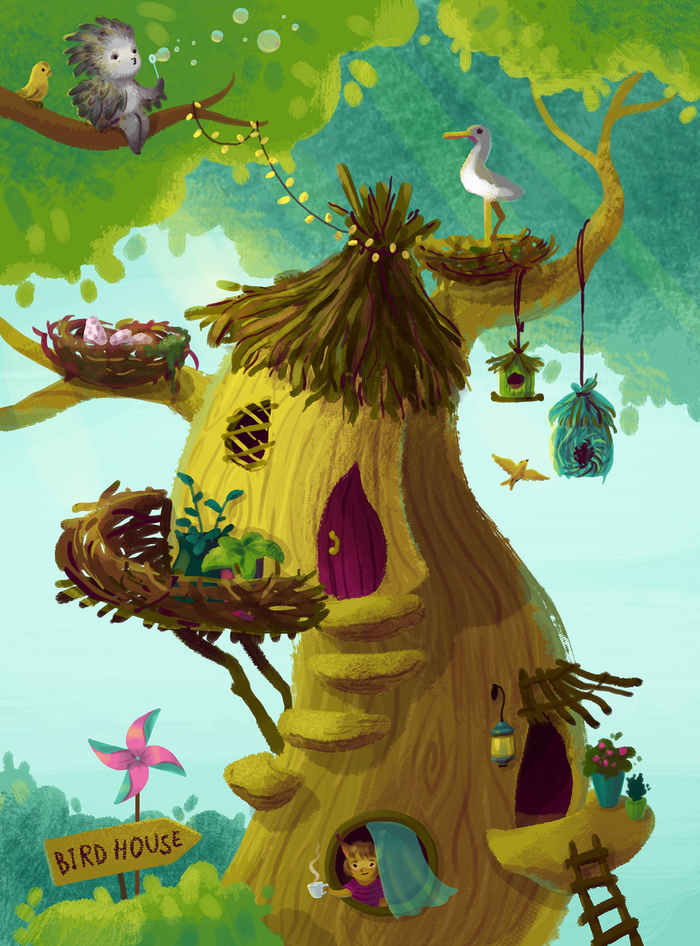 Птичий дом (Дом Апреля). Моб.игра Art puzzle