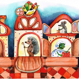 Эскиз декораций к спектаклю "Теремок"