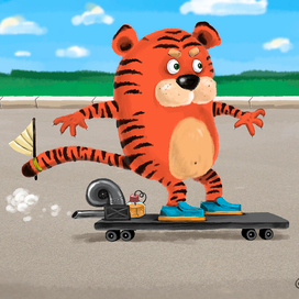 Tiger turbo-skater!