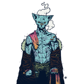 Серия работ с персонажами для бара