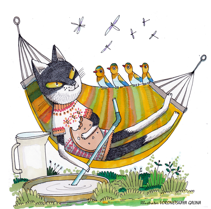 кот на даче