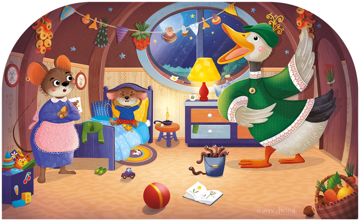 Утка поет мышонку