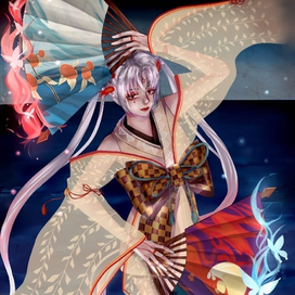 Рисунок для артбука по игре Onmyoji