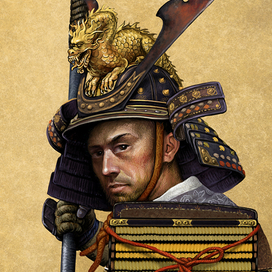 Фрагмент работы "Воин огненного дракона"