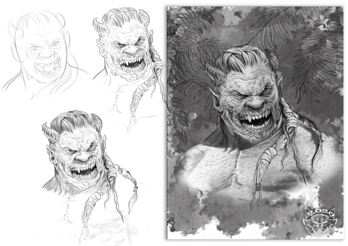 Этапы наброска персонажа..