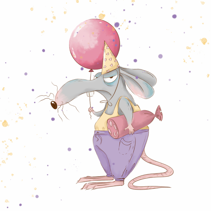 Крыса идет на день рождение