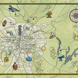 Карта Москвы и МО для "Игры в архитектуру"