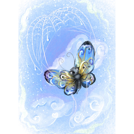 Иллюстрация детская "Бабочка-путешественница"