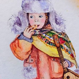 Мальчик на масленичной ярмарке