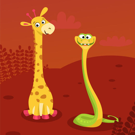 Жираф и змея