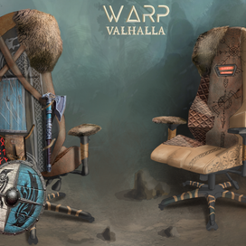 Дизайн и исполнения игрового кресла на тему викингов.