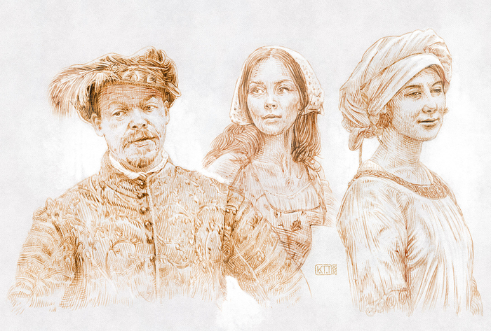 Эскизы героев книги