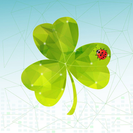 Ladybug on a clover leaf