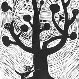 Линогравюры про рыбов.