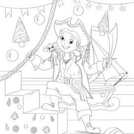 Страница книжки-раскраски «Подарок Дедушке Морозу»