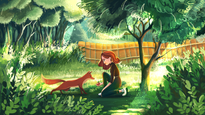 Девушка и лисица