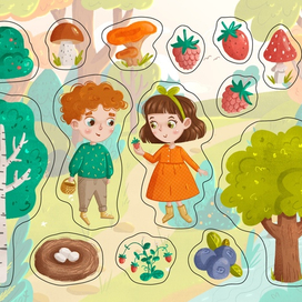 Персонажи детской игры Лес