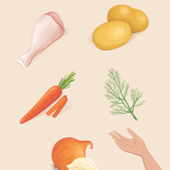 Иллюстрация для пазла "Готовим с мамой"