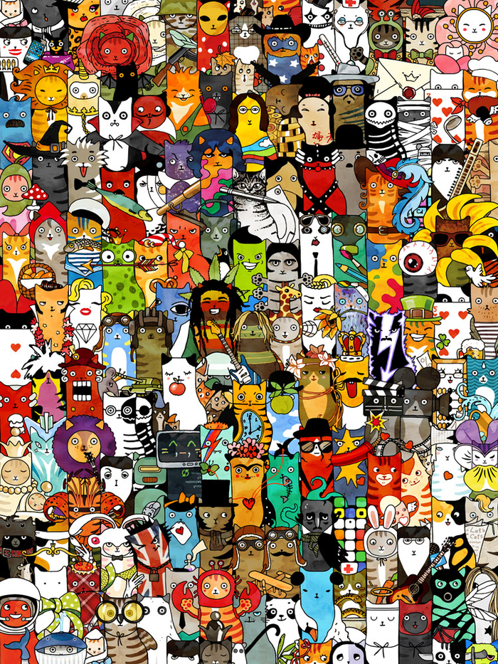 Не паттерн. Коты ученые, музыканты, художники