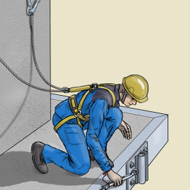 Работы на карнизе