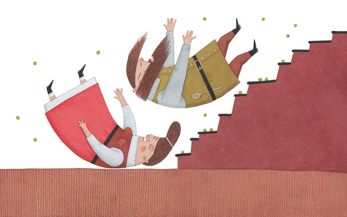 упали с лестницы