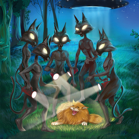 Иллюстрация к сказке Т. Эдел “ Приключения кота Батона” (Коточеловеки)