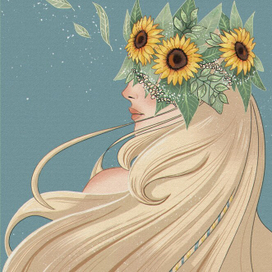 Иллюстрация девушки, портрет