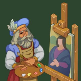 Художник и мольберт (изометрия)