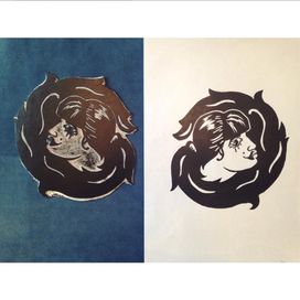 Автопортрет/self-portrait  линогравюра/linocut 