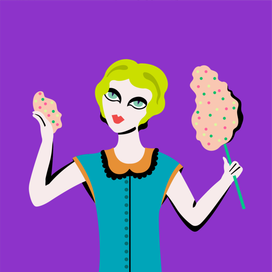 девушка и сладости