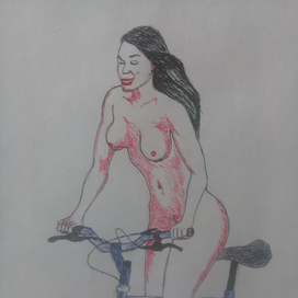 девушка на велосипеде