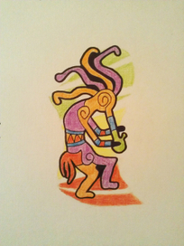 Тату-эскиз "Кокопелли"