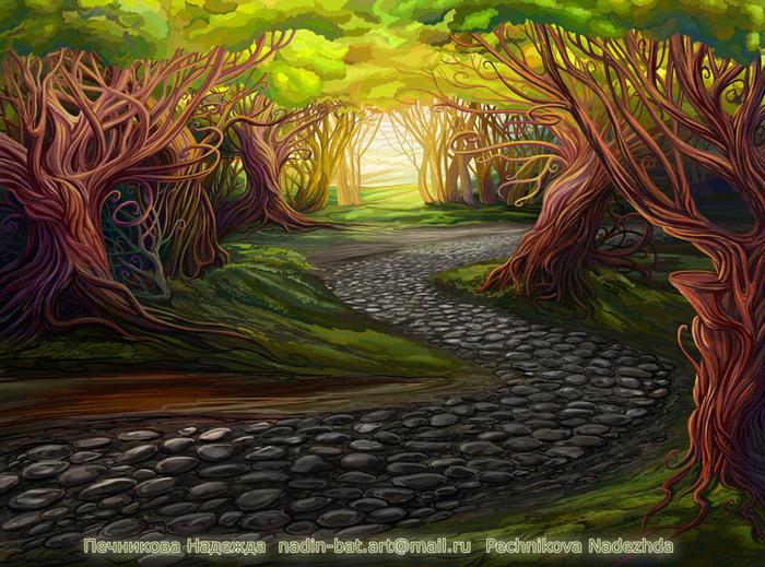 Сказочный лес(фон) для игы "Гонки улиток".