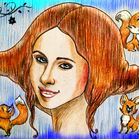 Портрет цветными карандашами