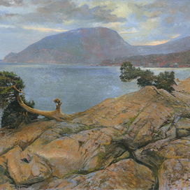 Денис Чернов 2025 Вид на Медведь гору с Утеса 50х100см холст масло 2500