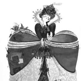 "Мэри Поппинс", глава "Кошка, которая смотрела на короля".  Королева, которая очень грустила от того, что ее Король слишком увлекся фактами, сведениями и вычислениями...