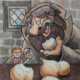 Иллюстрация для Inktober 2025 27. onion (лук)