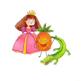 Разворот к книге "Принцесса и Ананасик"