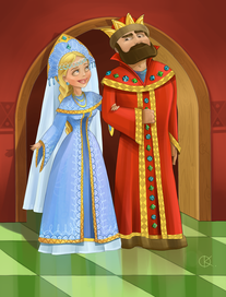 Иллюстрация к сказке о царе Салатане