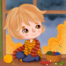 Творец вязаных носочков любуется дождем