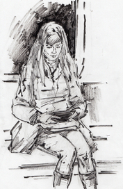 Девушка в метро.