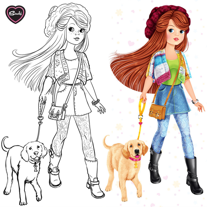 Серия иллюстраций про куклу Синди