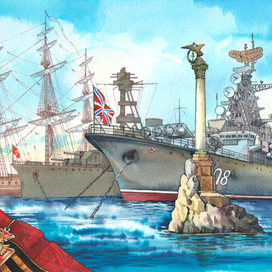 Для буклета с монетой 10 рублей "Севастополь"