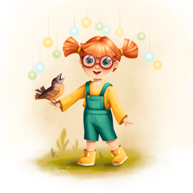 Девочка с птичкой
