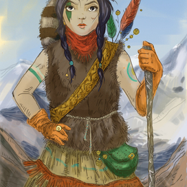 warrior girl. color